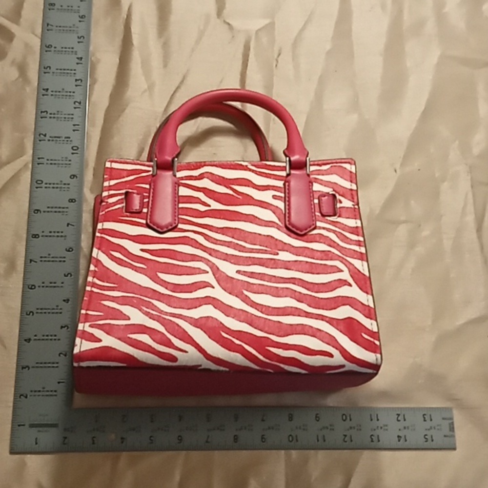 Michael Kors NWT Hamilton Small PINK Zebra Print Calf Hair Satchel $558 retail - Picture 3 of 7